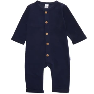 Ribgebreide overall in marineblauw